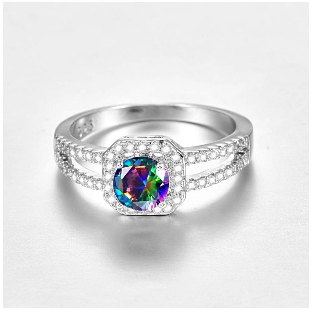 Rainbow Sterling Silver Ring - Picture 1 of 3